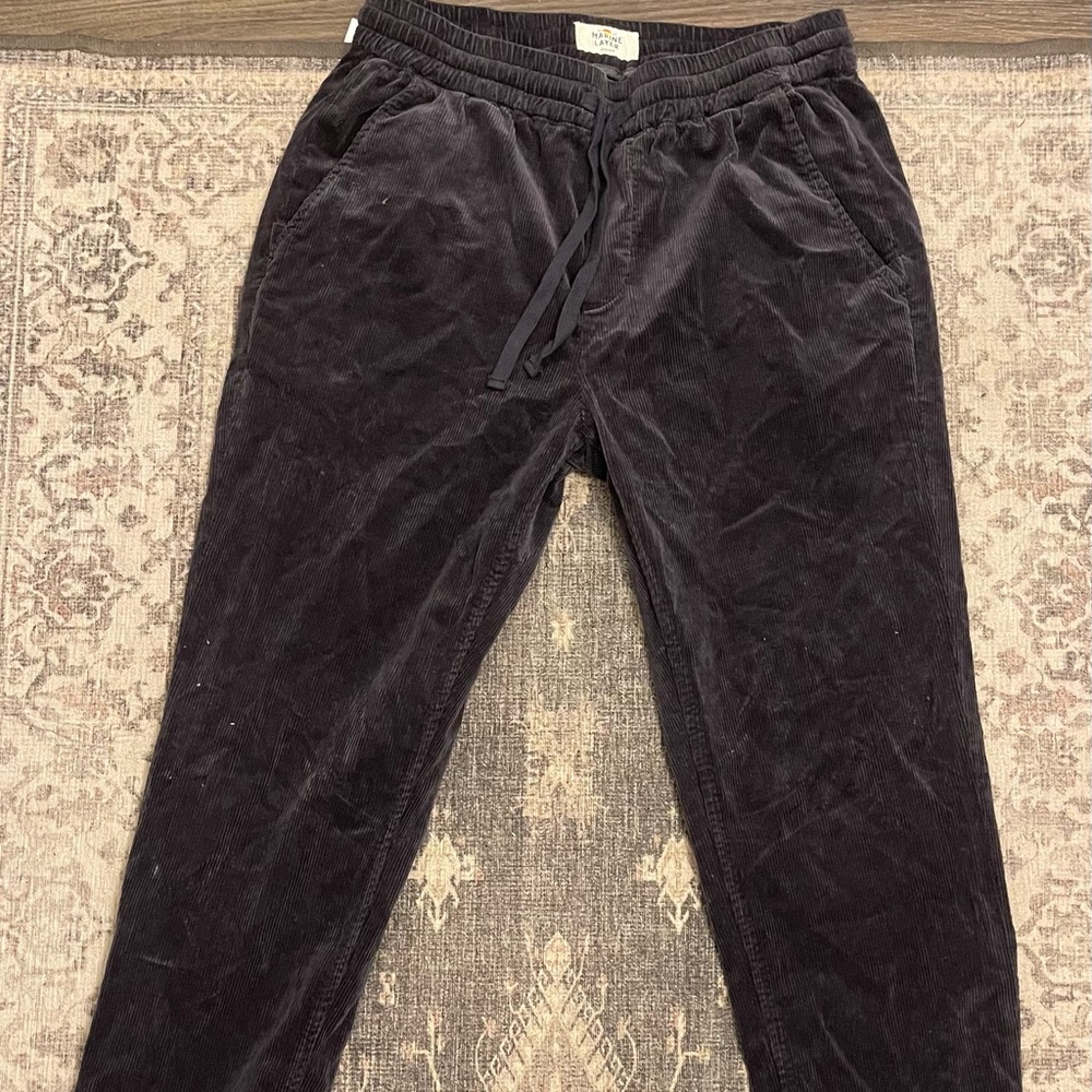 Marine Layer Black Corduroy Pants Straight Leg